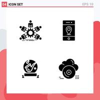 Set of Commercial Solid Glyphs pack for team ribbon business map music Editable Vector Design Elements