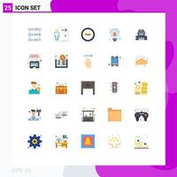 Pack of 25 Modern Flat Colors Signs and Symbols for Web Print Media such as explorer astronaut person idea creative Editable Vector Design Elements