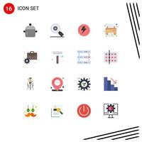 Stock Vector Icon Pack of 16 Line Signs and Symbols for briefcase print setting device industry Editable Pack of Creative Vector Design Elements