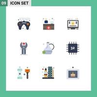 Universal Icon Symbols Group of 9 Modern Flat Colors of spa floral essence video programming development Editable Vector Design Elements