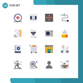 Modern Set of 16 Flat Colors and symbols such as geometrical route angular road interface Editable Pack of Creative Vector Design Elements