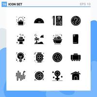 Modern Set of 16 Solid Glyphs Pictograph of room sink development solution faq Editable Vector Design Elements