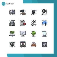 16 Creative Icons Modern Signs and Symbols of city sports cable snooker billiards Editable Creative Vector Design Elements