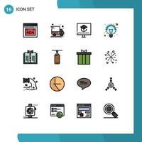 16 Creative Icons Modern Signs and Symbols of digital business learning lamp idea Editable Creative Vector Design Elements