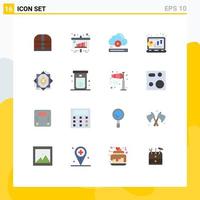 Universal Icon Symbols Group of 16 Modern Flat Colors of profit grow video chart online Editable Pack of Creative Vector Design Elements