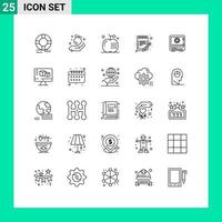 25 Creative Icons Modern Signs and Symbols of sheet paper apple order meal Editable Vector Design Elements