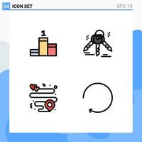 Universal Icon Symbols Group of 4 Modern Filledline Flat Colors of position arrow house heart rotate Editable Vector Design Elements