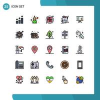 25 Filled line Flat Color concept for Websites Mobile and Apps chart analytics nature presentation mubarak Editable Vector Design Elements