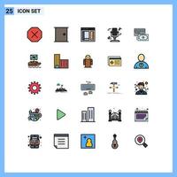 25 Creative Icons Modern Signs and Symbols of card music browser microphone page Editable Vector Design Elements