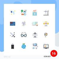 16 Flat Color concept for Websites Mobile and Apps aussie science meal like scales Editable Pack of Creative Vector Design Elements