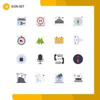 User Interface Pack of 16 Basic Flat Colors of alarm clock extractor rice food Editable Pack of Creative Vector Design Elements