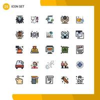 Set of 25 Modern UI Icons Symbols Signs for cube business operations bullhorn business management promotion Editable Vector Design Elements