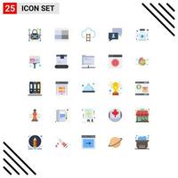 25 Universal Flat Color Signs Symbols of man chatting illustration prize game Editable Vector Design Elements