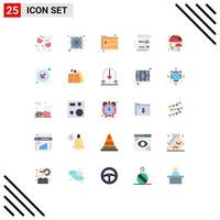 Group of 25 Flat Colors Signs and Symbols for autumn document share login key Editable Vector Design Elements