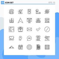 Universal Icon Symbols Group of 25 Modern Lines of accept internet service hardware shopping Editable Vector Design Elements