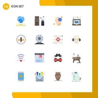 16 Universal Flat Color Signs Symbols of software creative head code solution Editable Pack of Creative Vector Design Elements