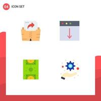Group of 4 Modern Flat Icons Set for computing football app mac management Editable Vector Design Elements