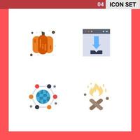 4 Universal Flat Icons Set for Web and Mobile Applications food connection arrows interface internet Editable Vector Design Elements