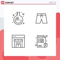 4 Line concept for Websites Mobile and Apps experiment store lab clothing doctor Editable Vector Design Elements