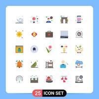 25 iconos creativos, signos y símbolos modernos de escaneo, consulta móvil, código de barras, puerta, elementos de diseño vectorial editables vector