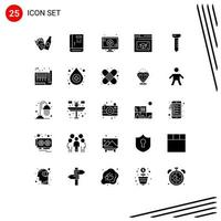 25 Creative Icons Modern Signs and Symbols of document spike medical nail education Editable Vector Design Elements