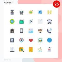 Set of 25 Modern UI Icons Symbols Signs for ear idea transport setting cog Editable Vector Design Elements