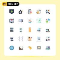 25 Universal Flat Colors Set for Web and Mobile Applications graph analysis space marketing meteorite meteorite Editable Vector Design Elements