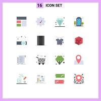 Universal Icon Symbols Group of 16 Modern Flat Colors of activities presentation event device house Editable Pack of Creative Vector Design Elements