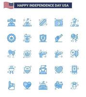 Set of 25 USA Day Icons American Symbols Independence Day Signs for america sports states ice hockey day Editable USA Day Vector Design Elements