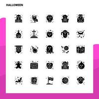 25 conjunto de iconos de halloween plantilla de ilustración de vector de icono de glifo sólido para ideas web y móviles para empresa comercial