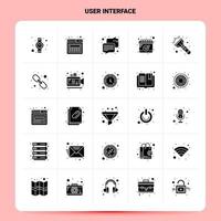 conjunto de iconos de interfaz de usuario sólido 25 diseño de estilo de glifo vectorial conjunto de iconos negros diseño de ideas de negocios web y móvil ilustración vectorial vector