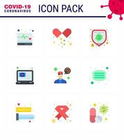 Coronavirus Prevention 25 icon Set Blue consultation appointment protection question medical viral coronavirus 2019nov disease Vector Design Elements