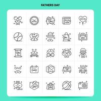 OutLine 25 Fathers Day Icon set Vector Line Style Design Black Icons Set Linear pictogram pack Web and Mobile Business ideas design Vector Illustration