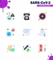 Simple Set of Covid19 Protection Blue 25 icon pack icon included tissue paper healthcare infected bacteria viral coronavirus 2019nov disease Vector Design Elements