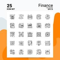 25 Finance Icon Set 100 Editable EPS 10 Files Business Logo Concept Ideas Line icon design vector