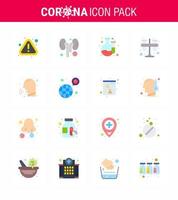 CORONAVIRUS 16 Flat Color Icon set on the theme of Corona epidemic contains icons such as nose tubes chemical practicum chemist viral coronavirus 2019nov disease Vector Design Elements