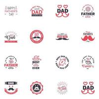 Happy fathers day 16 Black and Pink Typography Fathers day background design Fathers day greeting card Editable Vector Design Elements