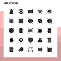 25 User Interface Icon set Solid Glyph Icon Vector Illustration Template For Web and Mobile Ideas for business company