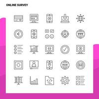 Set of Online Survey Line Icon set 25 Icons Vector Minimalism Style Design Black Icons Set Linear pictogram pack