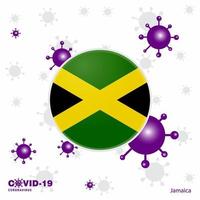 Pray For Jamaica COVID19 Coronavirus Typography Flag Stay home Stay Healthy Take care of your own health vector