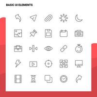 Set of Basic Ui Elements Line Icon set 25 Icons Vector Minimalism Style Design Black Icons Set Linear pictogram pack