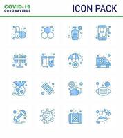 Coronavirus Awareness icon 16 Blue icons icon included test mobile bottle medical health viral coronavirus 2019nov disease Vector Design Elements