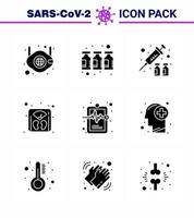 9 Solid Glyph Black coronavirus epidemic icon pack suck as health weight vaccine scale medicine viral coronavirus 2019nov disease Vector Design Elements