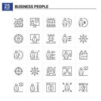 25 Business People icon set vector background