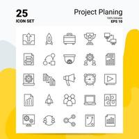 25 conjunto de iconos de planificación de proyectos 100 archivos eps 10 editables concepto de logotipo de empresa ideas diseño de icono de línea vector