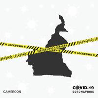 plantilla de bloqueo de mapa de país de camerún para pandemia de coronavirus para detener la transmisión de virus plantilla de concientización covid 19 vector