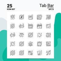 25 Tab Bar Icon Set 100 Editable EPS 10 Files Business Logo Concept Ideas Line icon design vector