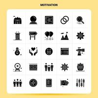 Solid 25 Motivation Icon set Vector Glyph Style Design Black Icons Set Web and Mobile Business ideas design Vector Illustration