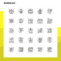 conjunto de iconos de línea de día para mujeres conjunto de 25 iconos diseño de estilo minimalista vectorial conjunto de iconos negros paquete de pictogramas lineales vector