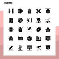 25 conjunto de iconos de educación plantilla de ilustración de vector de icono de glifo sólido para ideas web y móviles para empresa comercial